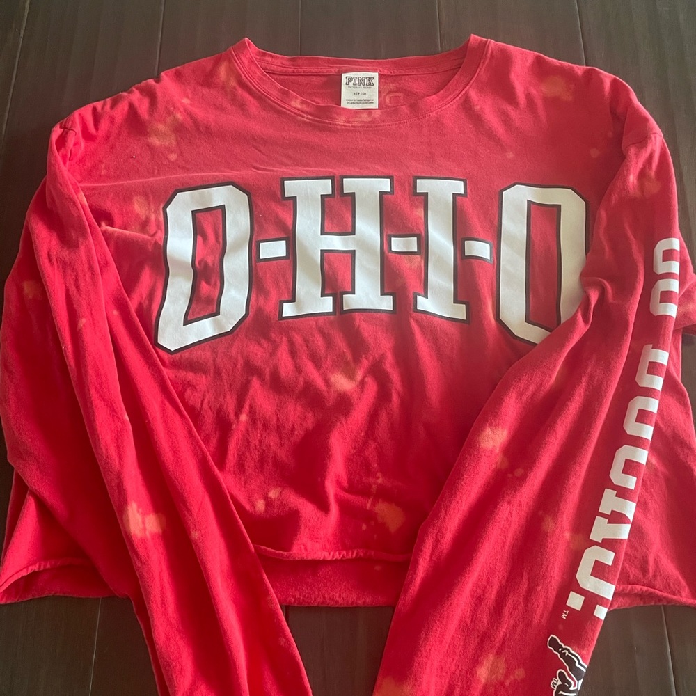 PINK Ohio State cropped long-sleeve